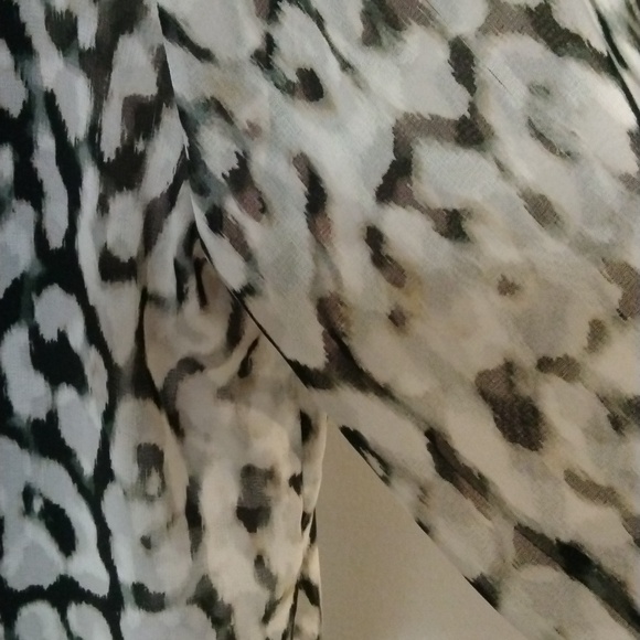 Calvin Klein Long Sleeve Round Neck Ombré Leopard Print Chiffon Tunic Size Med - Picture 4 of 12